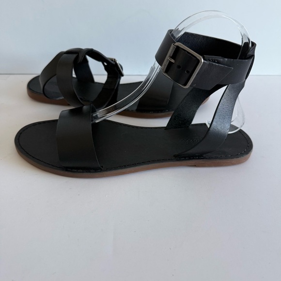 Madewell Leather Flat Sandals Ankle Strap The Boardwalk Casual Boho Size 8.5 - Picture 5 of 11